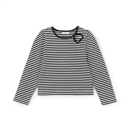 日本童裝 Ly# mine 心形鏤空毛巾布上衣 100-150cm 女童款 秋季 TOPS