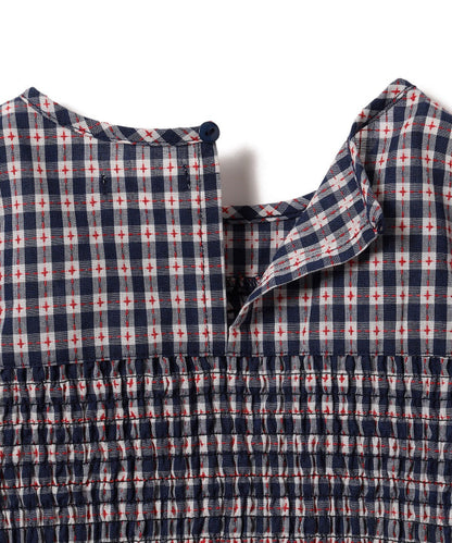 Japanese children's clothing B:MING by BEAMS plaid top 100-140cm girls summer TOPS 