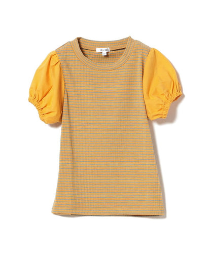Japanese children's clothing B:MING by BEAMS puff sleeve top 100-140cm girls summer TOPS 