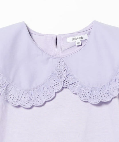 Japanese children's clothing B:MING by BEAMS lotus leaf collar top 100-140cm girls summer TOPS 