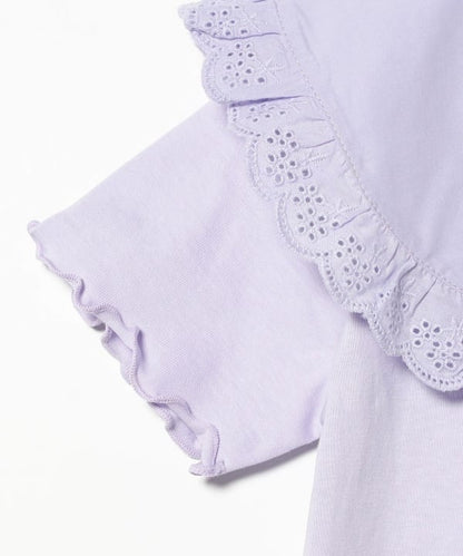 Japanese children's clothing B:MING by BEAMS lotus leaf collar top 100-140cm girls summer TOPS 