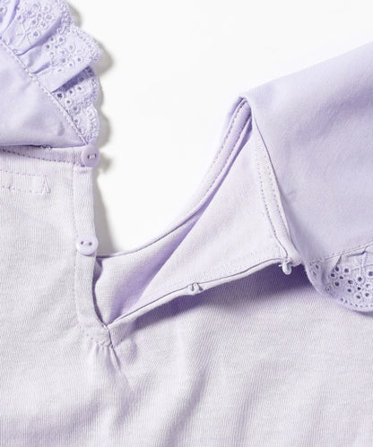Japanese children's clothing B:MING by BEAMS lotus leaf collar top 100-140cm girls summer TOPS 