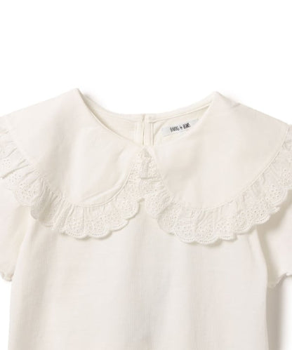 Japanese children's clothing B:MING by BEAMS lotus leaf collar top 100-140cm girls summer TOPS 