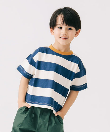 B:MING by BEAMS Japanese children's clothing striped top 100-140cm boys/girls summer TOPS 