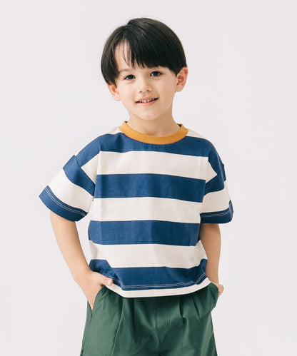 B:MING by BEAMS Japanese children's clothing striped top 100-140cm boys/girls summer TOPS 
