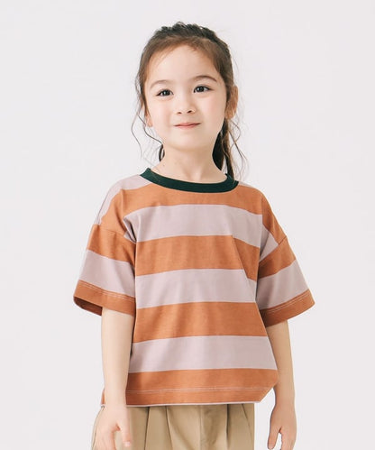 B:MING by BEAMS Japanese children's clothing striped top 100-140cm boys/girls summer TOPS 