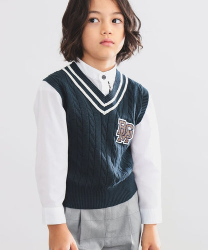 Japanese children's clothing B:MING by BEAMS knitted vest 100-130cm boys' summer TOPS interview/banquet/performance 