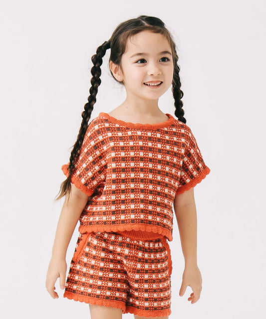 Japanese children's clothing B:MING by BEAMS knitted top 90-140cm girls summer TOPS 