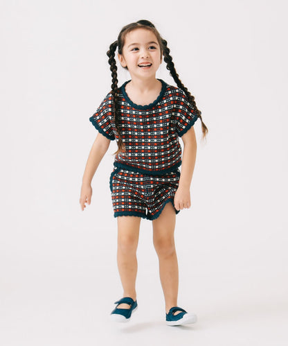 Japanese children's clothing B:MING by BEAMS knitted top 90-140cm girls summer TOPS 