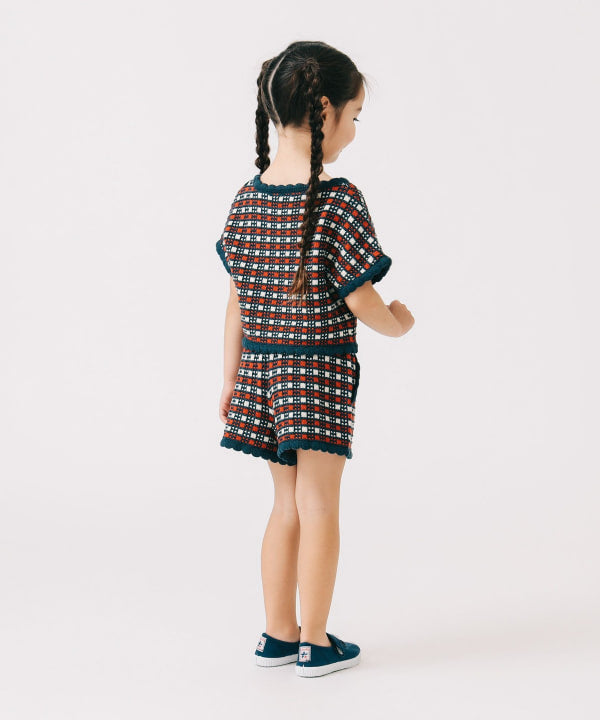 Japanese children's clothing B:MING by BEAMS knitted top 90-140cm girls summer TOPS 