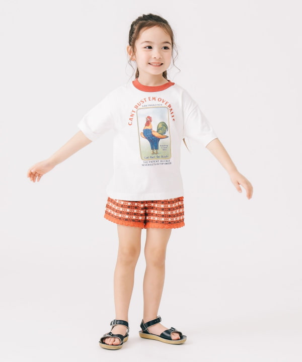 B:MING by BEAMS x Lee 'CAN'T BUST EM' short-sleeved top (110-140cm) for boys and girls (summer) 