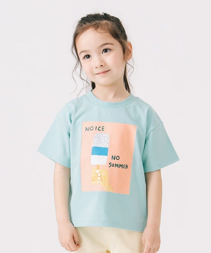 Japanese children's clothing B:MING by BEAMS printed tops 100-140cm boys/girls summer TOPS 