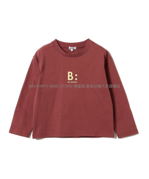 日本童裝 B:MING by BEAMS LOGO印花長袖上衣 90-140cm 男童款/女童款 秋季 TOPS