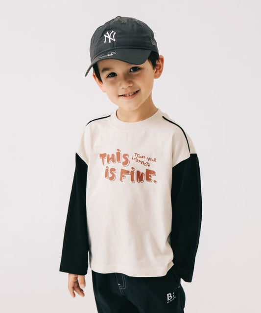Japanese children's clothing B:MING by BEAMS letter print top 100-140cm boys summer TOPS 