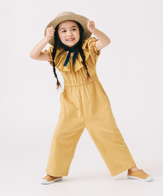 Japanese children's clothing B:MING by BEAMS clown collar one-piece jumpsuit 100-140cm girls summer jumpsuit 