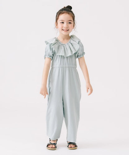 Japanese children's clothing B:MING by BEAMS clown collar one-piece jumpsuit 100-140cm girls summer jumpsuit 