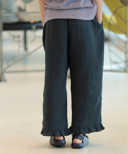 Japanese children's clothing B:MING by BEAMS wrinkled high waist trousers 100-140cm girls summer PANTS 