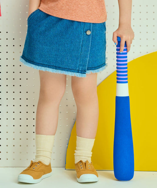 Japanese children's clothing B:MING by BEAMS denim culottes 100-140cm girls summer PANTS 