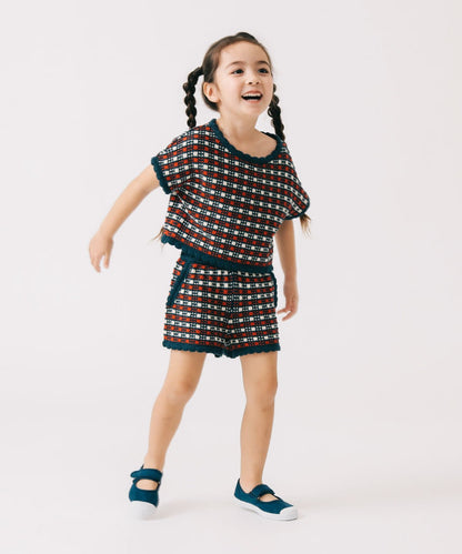 Japanese children's clothing B:MING by BEAMS knitted shorts 90-120cm girls summer PANTS 