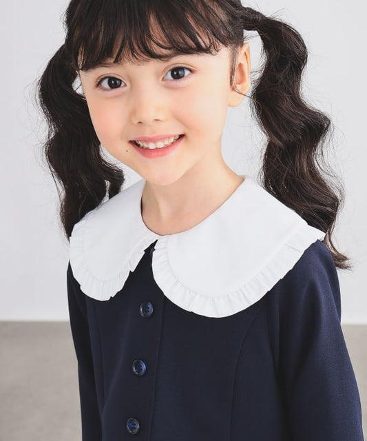 Japanese children's clothing B:MING by BEAMS dark blue dress 100-130cm girls summer dress for interviews/banquets/performances 