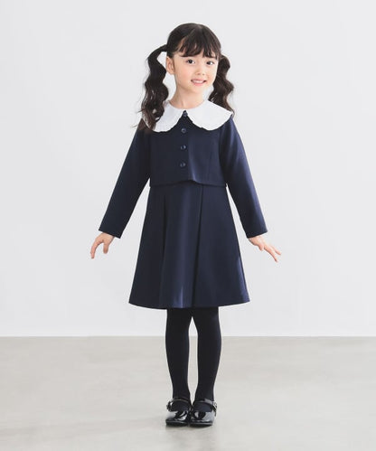 Japanese children's clothing B:MING by BEAMS dark blue dress 100-130cm girls summer dress for interviews/banquets/performances 