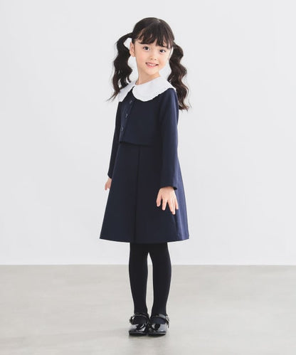 Japanese children's clothing B:MING by BEAMS dark blue dress 100-130cm girls summer dress for interviews/banquets/performances 