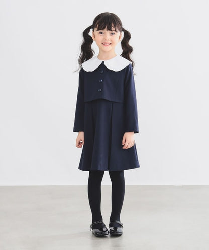 Japanese children's clothing B:MING by BEAMS dark blue dress 100-130cm girls summer dress for interviews/banquets/performances 