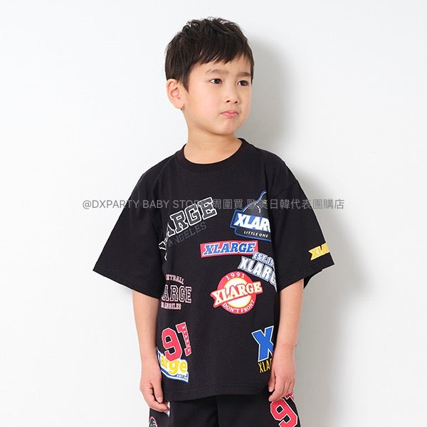 日本童裝 XLARGE KIDS MIX標誌貼花短袖上衣 80-140cm 男童款 夏季 TOPS