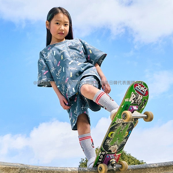 日本童裝 XLARGE KIDS 全紋短袖上衣 80-140cm 男童款/女童款 夏季 TOPS