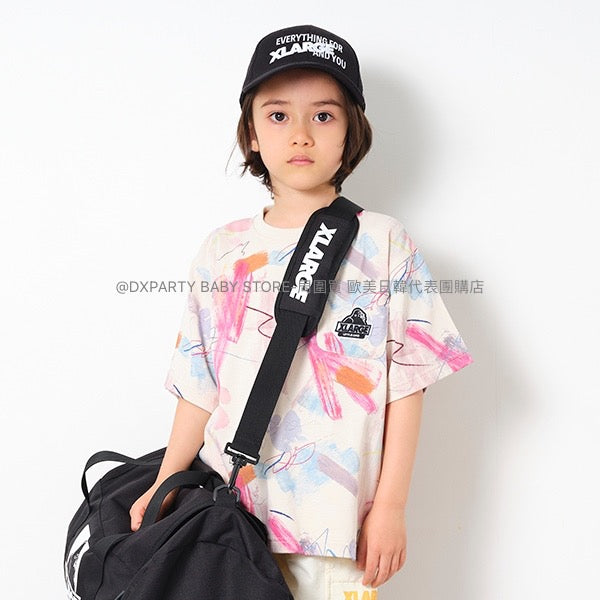 日本童裝 XLARGE KIDS 接觸冷感   藝術圖案短袖上衣 80-140cm 男童款 夏季 TOPS