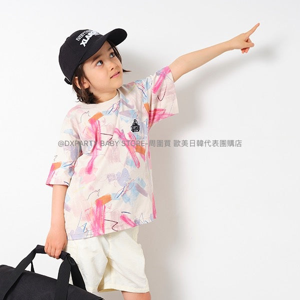 日本童裝 XLARGE KIDS 接觸冷感   藝術圖案短袖上衣 80-140cm 男童款 夏季 TOPS