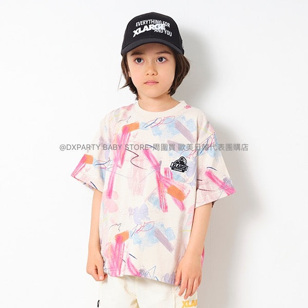 日本童裝 XLARGE KIDS 接觸冷感   藝術圖案短袖上衣 80-140cm 男童款 夏季 TOPS