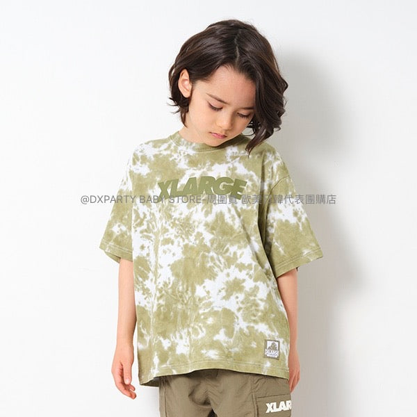 日本童裝 XLARGE KIDS 接觸冷感 扎染LOGO短袖上衣 80-140cm 男童款/女童款 夏季 TOPS