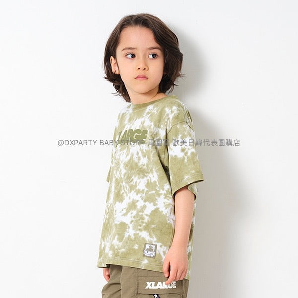 日本童裝 XLARGE KIDS 接觸冷感 扎染LOGO短袖上衣 80-140cm 男童款/女童款 夏季 TOPS