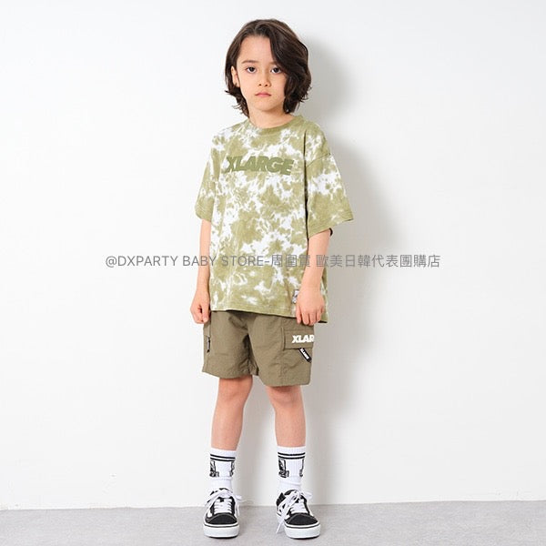 日本童裝 XLARGE KIDS 接觸冷感 扎染LOGO短袖上衣 80-140cm 男童款/女童款 夏季 TOPS