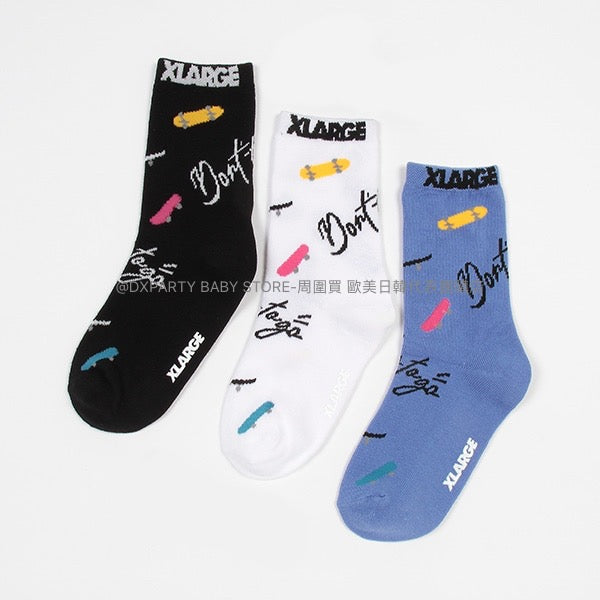 日本直送  XLARGE KIDS  襪一對 17-21cm 襪系列