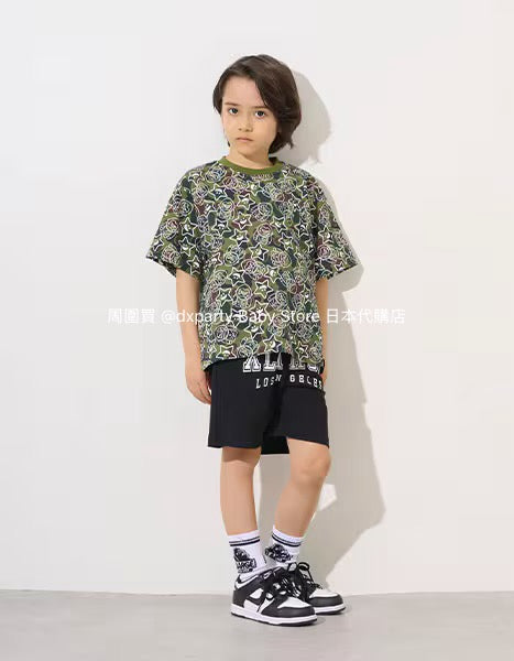 Japanese XLARGE KIDS Camouflage Short-Sleeved Top 80-140cm Boys Summer TOPS 