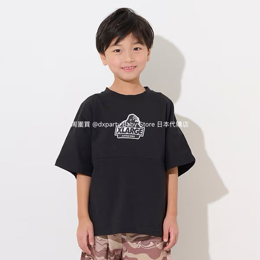 XLARGE KIDS Japanese children's clothing spray-painted logo top 80-140cm boys' summer TOPS 