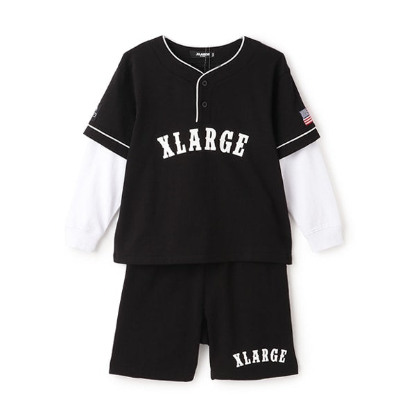 日本童裝 XLARGE KIDS 棒球風兩件套裝 80-140cm 男童款 春季 TOPS PANTS