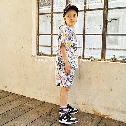 Japanese XLARGE KIDS Graffiti Print Shorts 80-140cm Boys Summer PANTS 