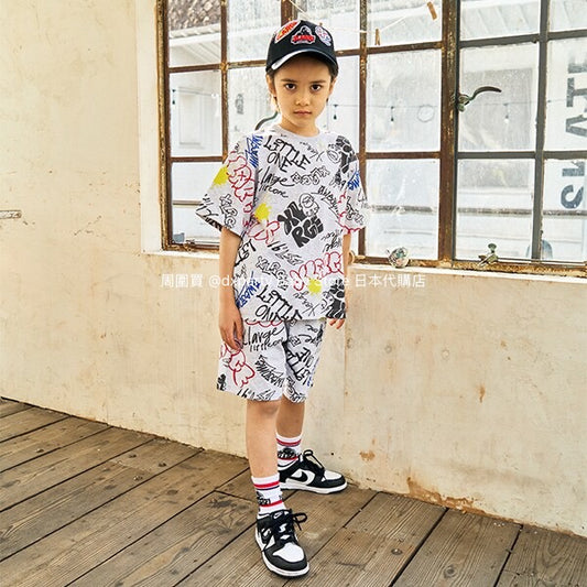 Japanese XLARGE KIDS Graffiti Print Shorts 80-140cm Boys Summer PANTS 