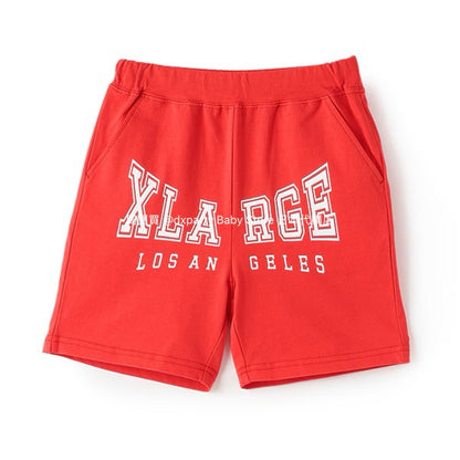 XLARGE KIDS Japanese children's clothing large logo print shorts 80-140cm boys' summer PANTS 