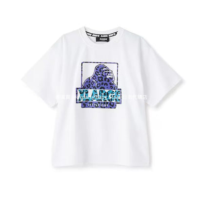 XLARGE KIDS Cool Collection Leopard Print Logo Tops (80-140cm) for Boys (Summer) 