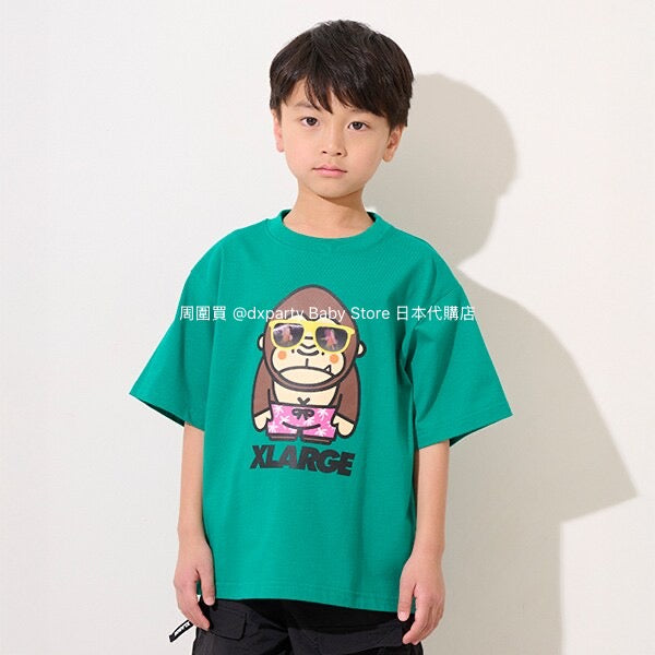 XLARGE KIDS Japanese children's clothing sunglasses fun logo top 80-140cm boys summer TOPS 