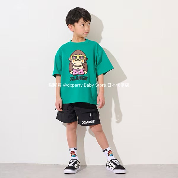 XLARGE KIDS Japanese children's clothing sunglasses fun logo top 80-140cm boys summer TOPS 