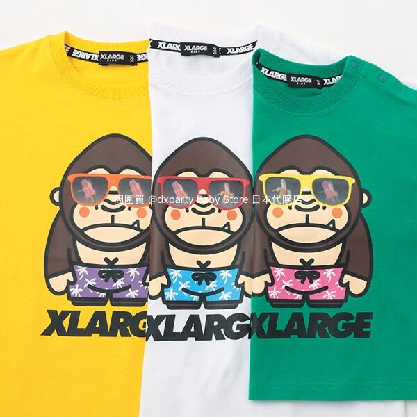 XLARGE KIDS Japanese children's clothing sunglasses fun logo top 80-140cm boys summer TOPS 