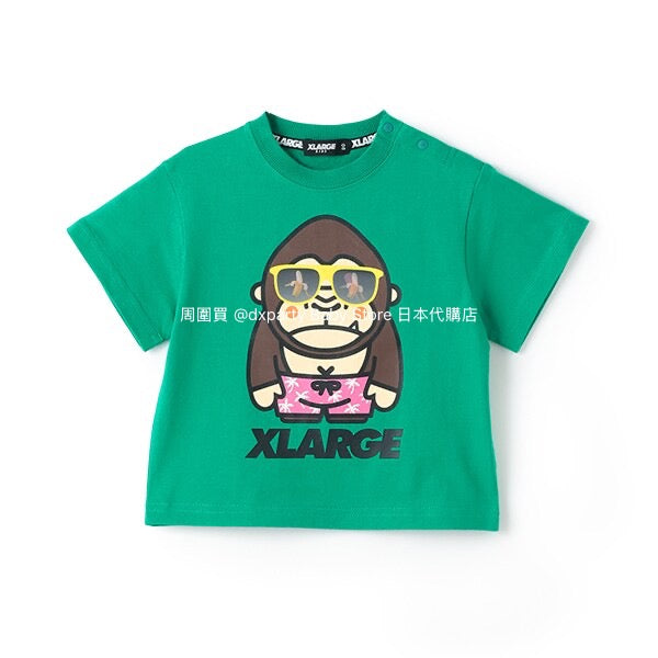 XLARGE KIDS Japanese children's clothing sunglasses fun logo top 80-140cm boys summer TOPS 