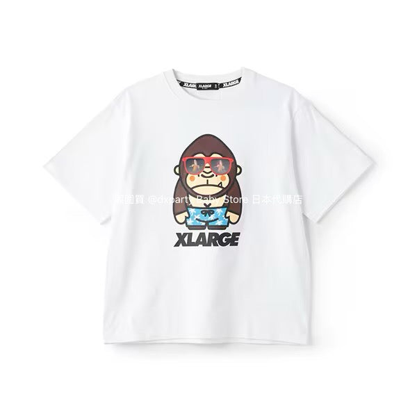 XLARGE KIDS Japanese children's clothing sunglasses fun logo top 80-140cm boys summer TOPS 