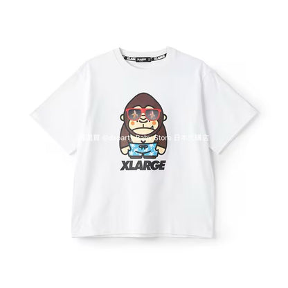 XLARGE KIDS Japanese children's clothing sunglasses fun logo top 80-140cm boys summer TOPS 
