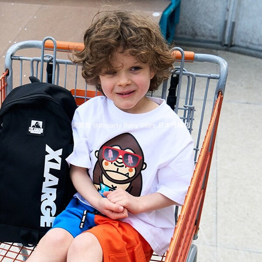 XLARGE KIDS Japanese children's clothing sunglasses fun logo top 80-140cm boys summer TOPS 